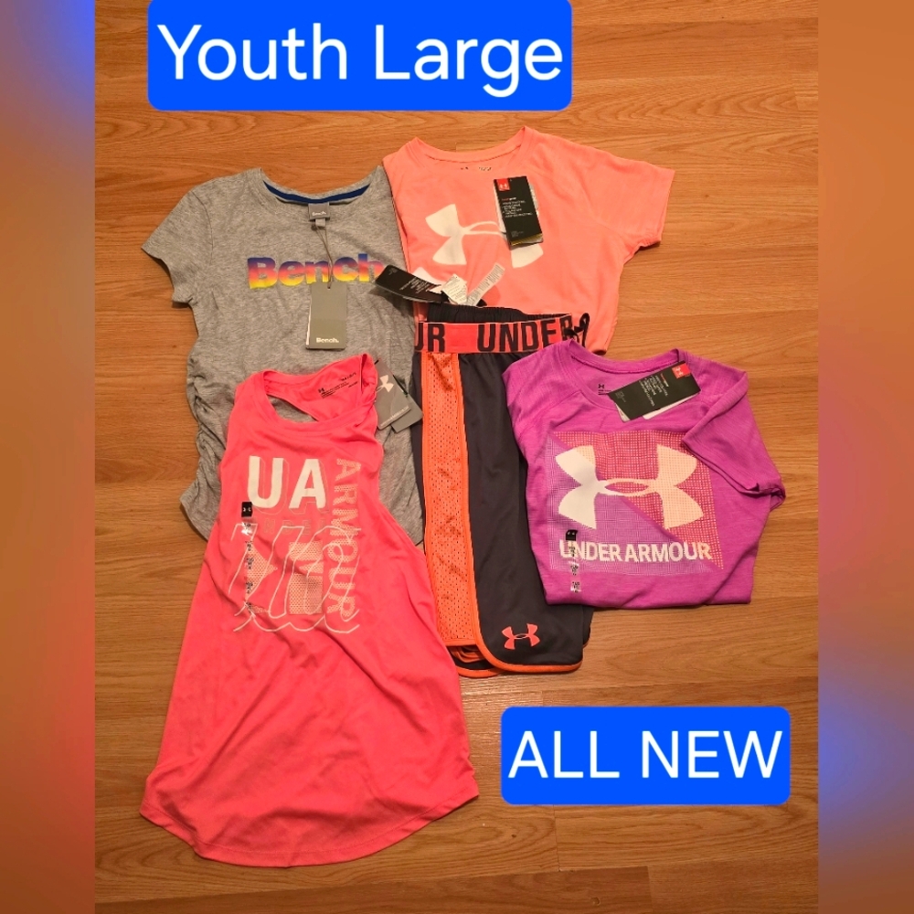 Under Armour Kids' Pink and Gray Tees